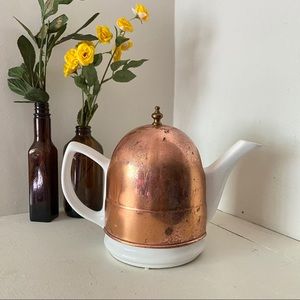 Vintage Parisian style teapot copper